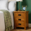 Rustic Oak 3 Drawer Bedside Cabinet / Bedroom Lamp Table / Nightstand