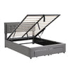 Ottoman Storage Gas Lift Bed Upholstered 4ft6 Double Bed Frame with Drawer Grey