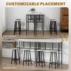 6-Piece Industrial Bar Table Set, 2 Breakfast Tables with 4 Stools Grey
