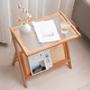 2-Tier Glass End Table Sofa Side Table Storage Shelf for Living Room Nightstand