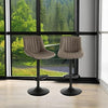 Ralex-chair Bar Stool Set of 2, Swivel Barstools with Back,PU Leather Brown