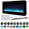 50 Inch Electric Fireplace Fire Adjustable Insert Wall Hanging Remote LOG Flame