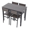 5PCS Grey Dining Table&Chairs Set Modern Industrial Metal Frame Kitchen Home Bar
