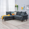 L-Shaped Corner Sofa, Sectional Couch with Built-in USB Port Chaise