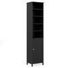Bathroom Tall Cabinet Slim Freestanding Storage Organizer-Black