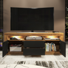 TV Unit 160cm I Sideboard Cabinet I TV Stand I Black Matt Doors I Free LED