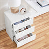 White Bedside Table with 3 Drawers Large Storage Nightstand Table 45x35x60.5cm