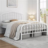 Metal Bed Frame with Arched Headboard and Footboard/Heavy Duty Slat Support