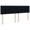 Box Spring Bed with Black 180x200 Fabric B7O8