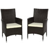 2 Pieces Outdoor Rattan Armchair Garden Dining Chair Set Coffee