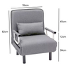 Single Folding Sofa Bed 2 Position Convertible Sleeper Armchair Chair w/ Pillow
