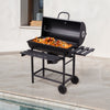 Charcoal BBQ Grill Warming Rack Shelves Temperature Gauge Backyard Barbecue Unit
