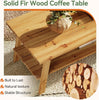 Solid Wood Coffee Table, 47-Inch Rustic Rectangle Center Table for Living Room