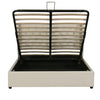 Double Size Bed Ottoman Lift Up Storage Bed Velvet Upholstered Bed Frame Beige