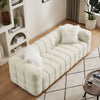 Teddy Fleece Fabric 3 Seater Sofa Loveseat Couch with 2 Pillow