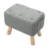 Chesterfield Upholstered Buttoned Footstool Pouffe Foot Stool Linen Bench Seat