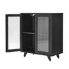 Sideboard Kitchen Buffet Cupboard Console Table with Glass Doors Cabinet 2 Shelf