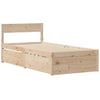 Bed Frame with Drawers 90x200 Solid Wood Pine T2L2