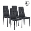 Panana Set of 4 New Faux Leather Black/Grey Dining Chairs Kitchen Home Chairs
