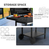 Charcoal Barbecue Grill with Shelves&Wheels Portable Outdoor Camping BBQ Trolley