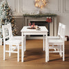 Classic Solid Wooden White Dining Table and 4 Chairs Set Kitchen Home Furniture
