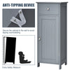 Bathroom Storage Cabinet Floor Standing Wooden Cupboard w/ Single Door & Drawer