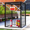 Lockable Gas Bottle Cage Collapsible Cylinder Storage Galvanise Steel Mesh Black