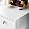 White Large Dressing Table LED Bulbs Mirror Drawers Stool Storage Makeup Desk