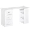 120cm Computer Desk PC Table Workstation w/ 3 Shelf & Drawers White