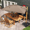 297cm Patio Cantilever Umbrella Square Double-Top Offset Umbrella Coffee