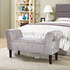 Velvet Bed End Window Seat Ottoman Bench Pouffe Stool Chair Living Bedroom Grey