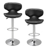Set of 2 Faux Leather Chrome Bar Stools Swivel & Gas Lift, Foot Rest Pub Chair