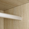High Gloss Corner Wardrobe White&Oak Bedroom Furniture with Hanging Rail Shelves