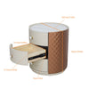 Retro Round Nightstand 3 Drawer Chest of Drawer Cabinet Accent End Table Bedroom