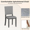 Armless Kitchen Chairs Upholstered Dining Chairs Set of 2-Gray