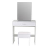 Foldable Makeup Table Set Drawer Mirror Storage Makeup Room White Dressing Table