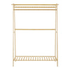 Strong Bamboo Clothes Rail Garment Rack Hanging Stand Storage Shelf Tidy Closet