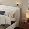 Ottoman Storage Bed Frame 3ft Single Size Bed with Headboard Velvet Fabric Beige
