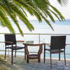 Set of 2 Outdoor PE Wicker Stackable Chairs Patio Dining Chairs-Brown