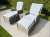 Sorrento Reclining Rattan Bistro Set, 2 Chairs with Footstools No Assembly!!