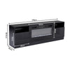 Black 70in TV Stand Unit Cabinet w/32" Electric Fireplace & 12 Colour LED Light