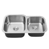 Premium Handmade Brushed Stainless Steel Kitchen Sink Double Bowl w/Drainer Kit