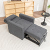Convertible Sleeper Chair Linen Futon Sofa Bed Small Couch Adjustable Backrest