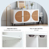 Buffet Storage Cabinet with Rattan Decorating Living Room Wood Kitchen Sideboard