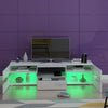 White Modern 177cm TV Unit Stand Cabinet High Gloss & Matt body with LED Lights