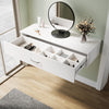 Wall Hanging Dressing Table High Gloss Vanity Makeup Desk with Storage Drawer
