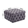 Chesterfield 100cm Extra Large Velvet Coffee Table Footstool Pouffe Seat Ottoman