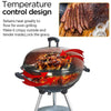 57cm Charcoal Grill BBQ with Thermometer, Stand Wheels& Cooker with Porcelain