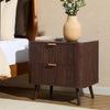 Dusk Hattie Walnut & Gold Effect 2 Drawer Bedside Table RRP £399