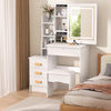 Dressing Table With Drawers Mirror Stool Set Makeup Desk Vanity Table Bedroom
